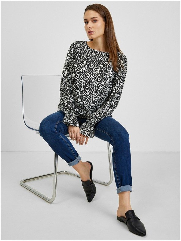 Orsay Бяло-черна дамска блуза с десен ORSAY
