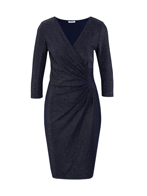 Orsay Тъмносиня дамска рокля по тялото ORSAY