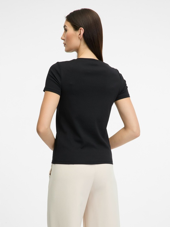 Orsay Черна дамска тениска с къс ръкав ORSAY