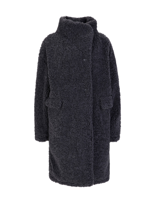 Orsay Тъмносив дамски шлифер от изкуствена кожа ORSAY