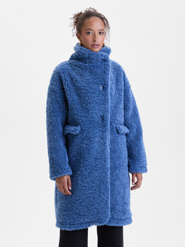 Orsay Син дамски шлифер от изкуствена кожа ORSAY