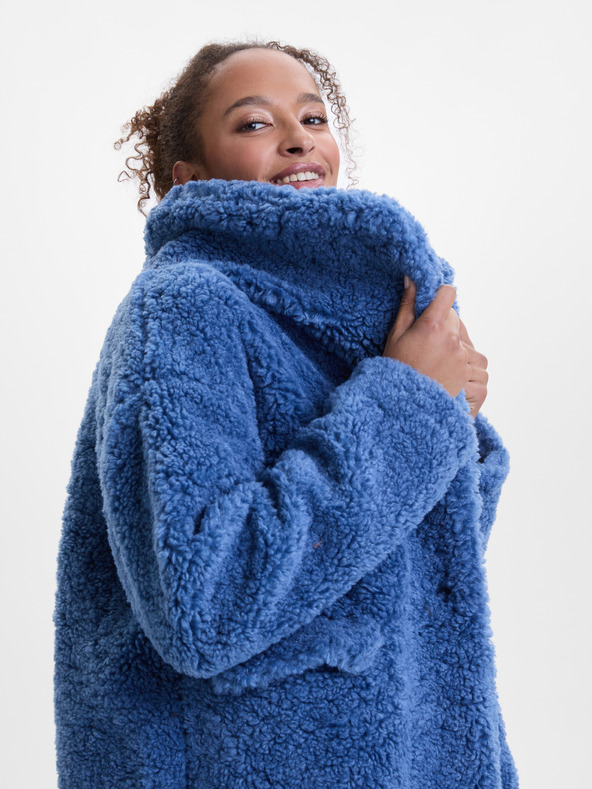 Orsay Син дамски шлифер от изкуствена кожа ORSAY