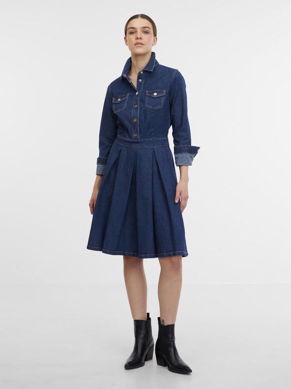 Orsay Тъмносиня дамска дънкова рокля ORSAY