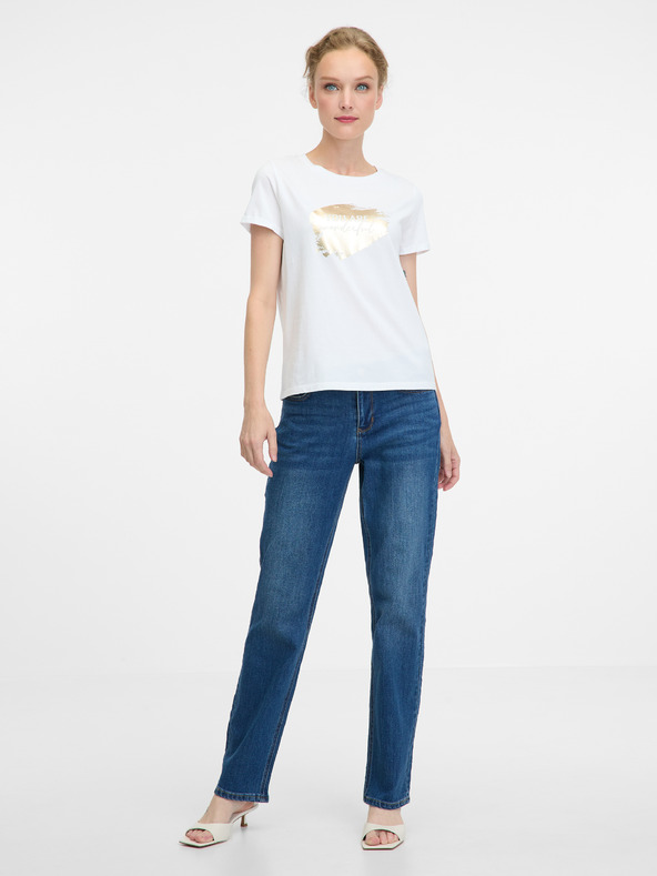 Orsay Бяла дамска тениска с къс ръкав ORSAY