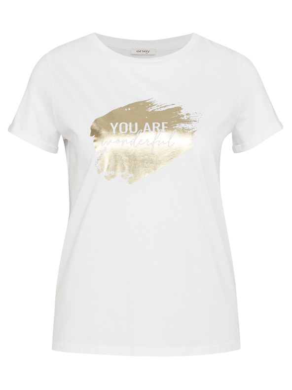 Orsay Бяла дамска тениска с къс ръкав ORSAY