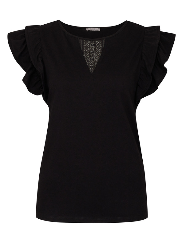 Orsay Черна дамска тениска с къс ръкав ORSAY