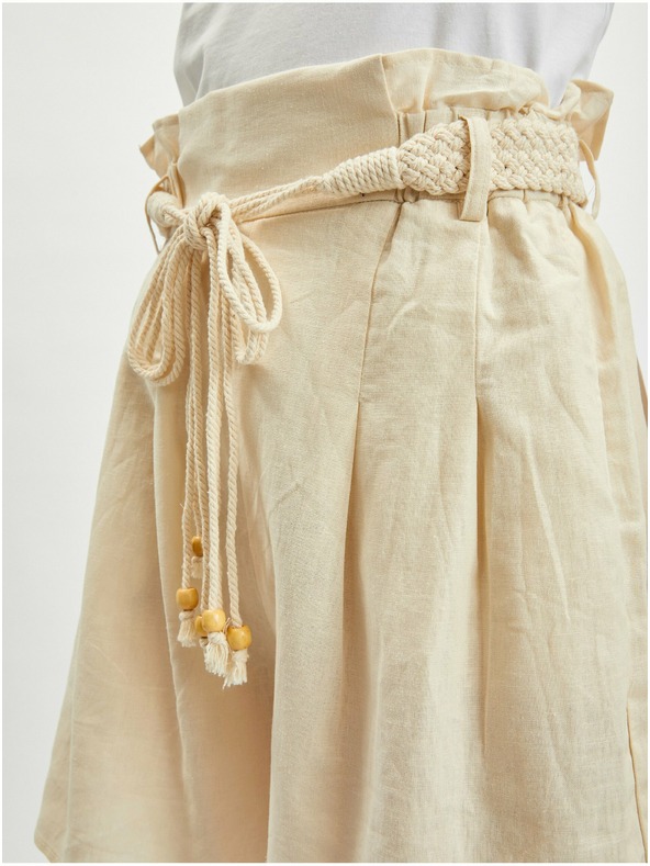 Orsay Бежови дамски ленени къси панталони ORSAY