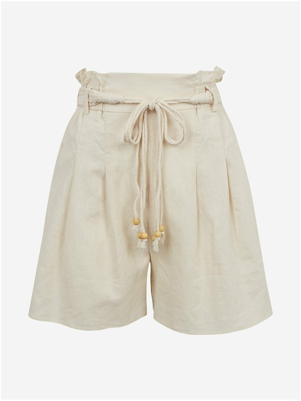 Orsay Бежови дамски ленени къси панталони ORSAY