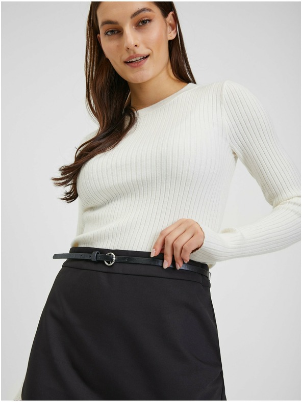 Orsay Черна дамска пола с колан ORSAY