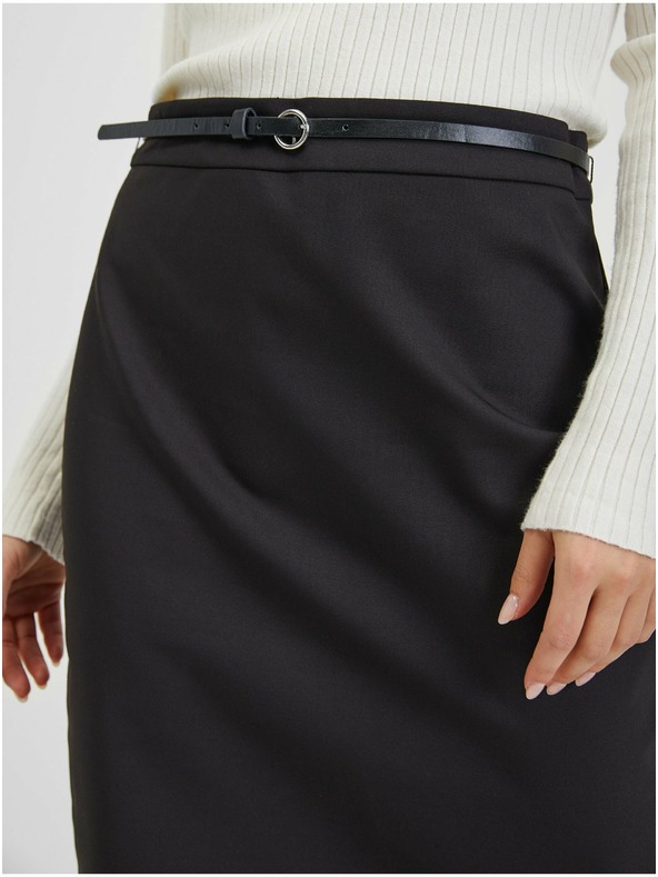 Orsay Черна дамска пола с колан ORSAY