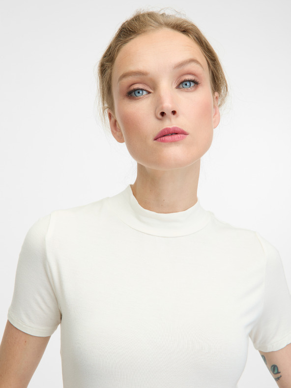 Orsay Бяла дамска тениска с къс ръкав ORSAY