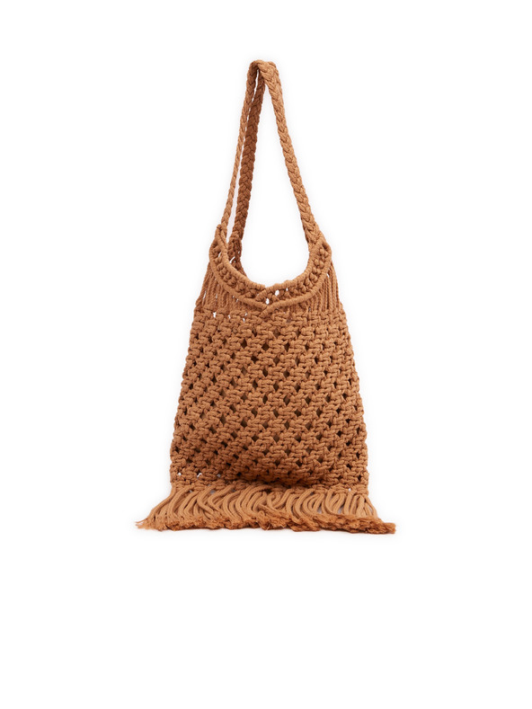 Orsay Кафява дамска плетена чанта с декоративен детайл ORSAY