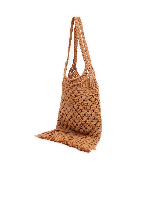 Orsay Кафява дамска плетена чанта с декоративен детайл ORSAY