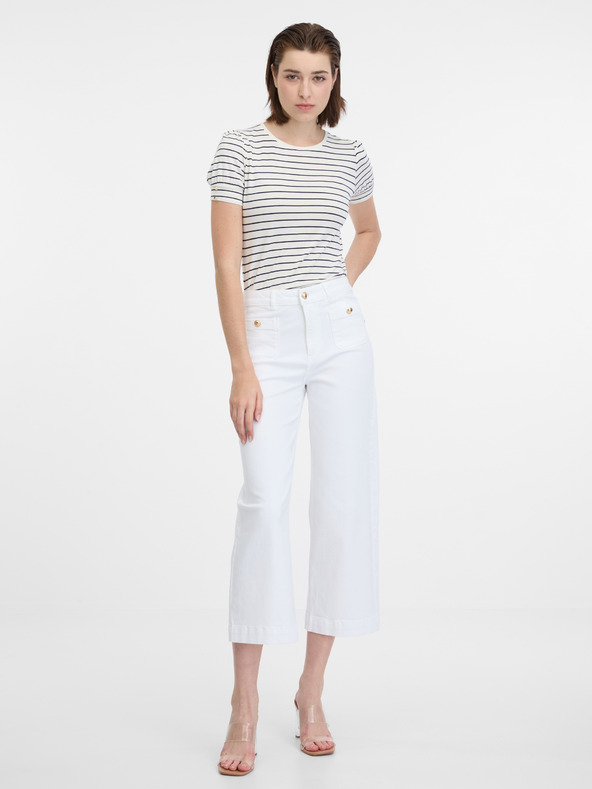 Orsay Кремаво райета дамска тениска ORSAY