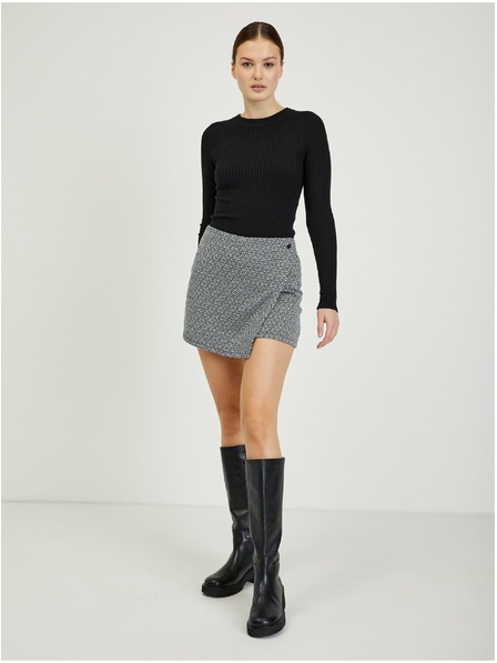 Orsay Черна дамска пола с десен/къси панталони ORSAY