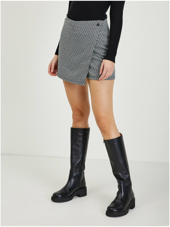 Orsay Черна дамска пола с десен/къси панталони ORSAY