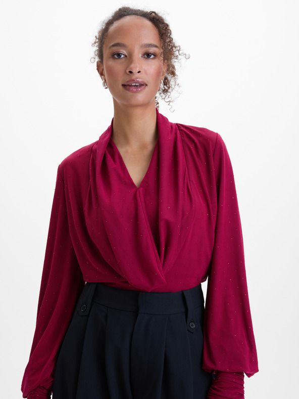 Orsay Бордо дамска блуза с камъчета ORSAY