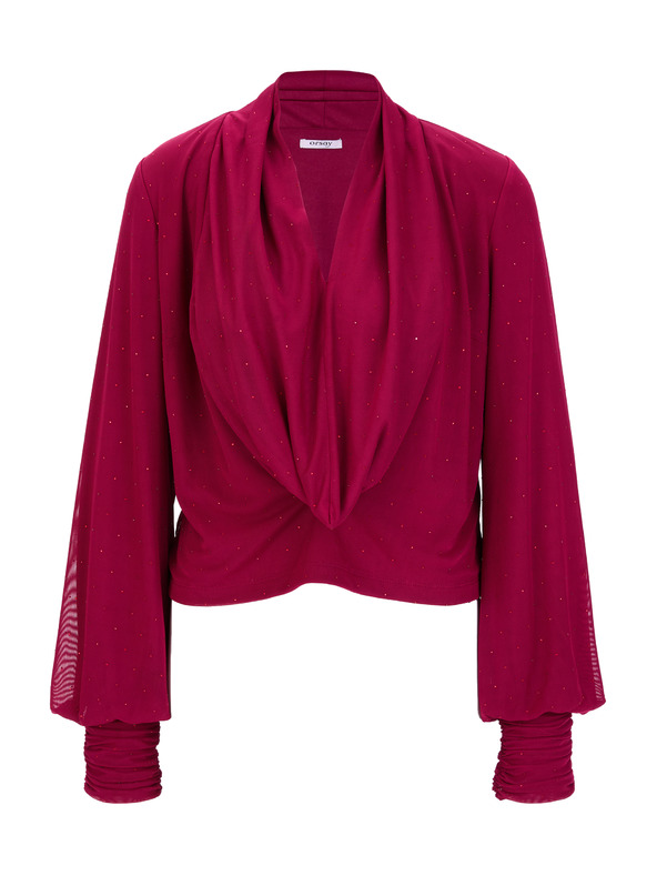 Orsay Бордо дамска блуза с камъчета ORSAY