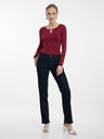 Orsay Виненочервен дамски топ с дълъг ръкав ORSAY