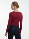 Orsay Виненочервен дамски топ с дълъг ръкав ORSAY