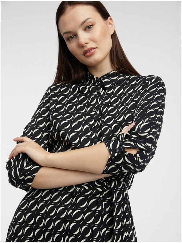 Orsay Черни дамски щампосани ризови рокли ORSAY