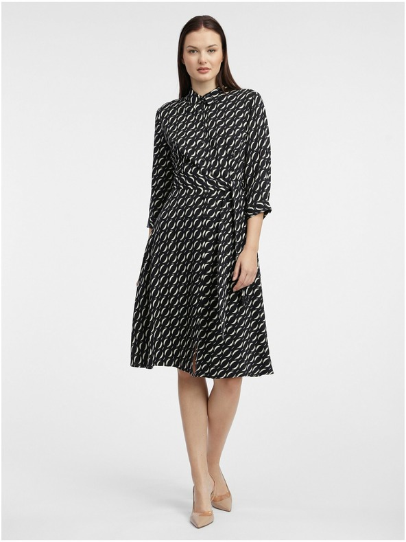 Orsay Черни дамски щампосани ризови рокли ORSAY