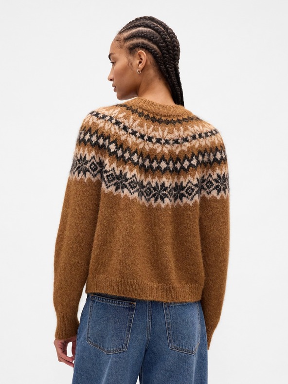 GAP Oversize кардиган Fair Isle с вълна GAP