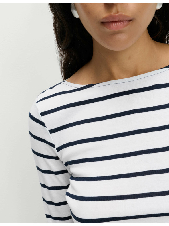 Marks & Spencer Черно-бяла дамска тениска на райета Marks & Spencer