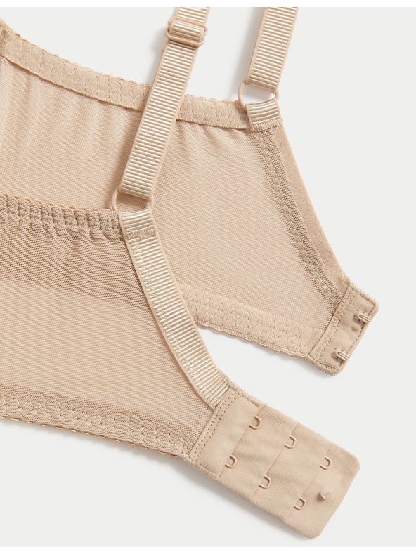 Marks & Spencer Бежов дамски дантелен сутиен Marks & Spencer