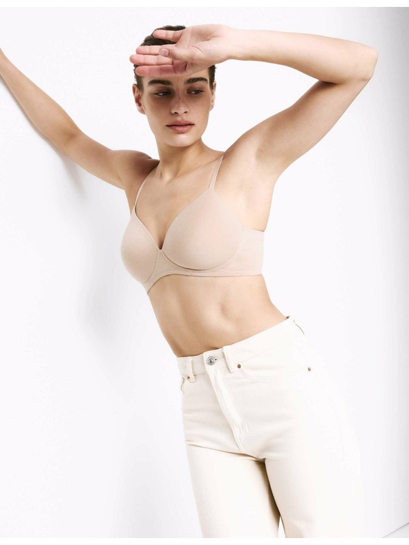 Marks & Spencer Комплект от три дамски сутиена с подплънки в бежово, черно и бяло Marks & Spencer