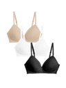 Marks & Spencer Комплект от три дамски сутиена с подплънки в бежово, черно и бяло Marks & Spencer