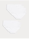 Marks & Spencer Миди бикини от памук Lycra®, 5 опаковки Marks & Spencer бели