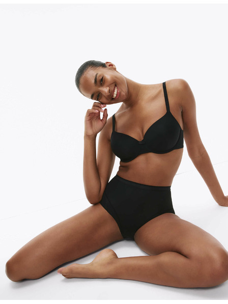 Marks & Spencer Леко пристягащи бикини с висока талия, без видим подгъв, 2 бр. в опаковка Marks & Spencer черни