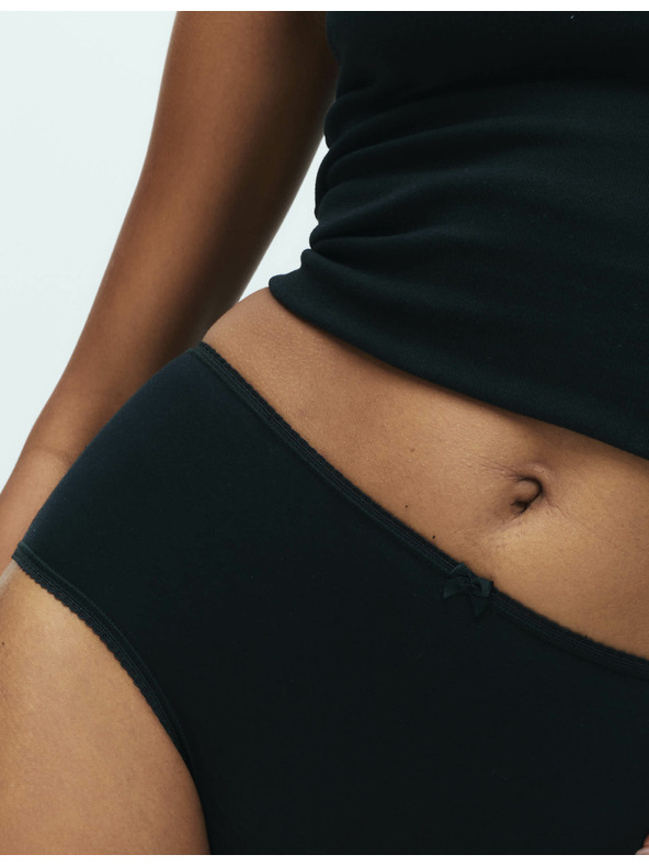 Marks & Spencer Памучни миди слипове с Lycra®, 5 пакета Marks & Spencer черно