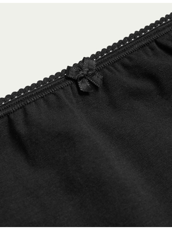 Marks & Spencer Памучни миди слипове с Lycra®, 5 пакета Marks & Spencer черно