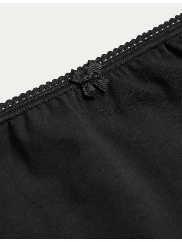 Marks & Spencer Памучни миди слипове с Lycra®, 5 пакета Marks & Spencer черно