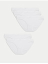 Marks & Spencer Бели памучни бикини слипове с Lycra®, 5 пакета, Marks & Spencer