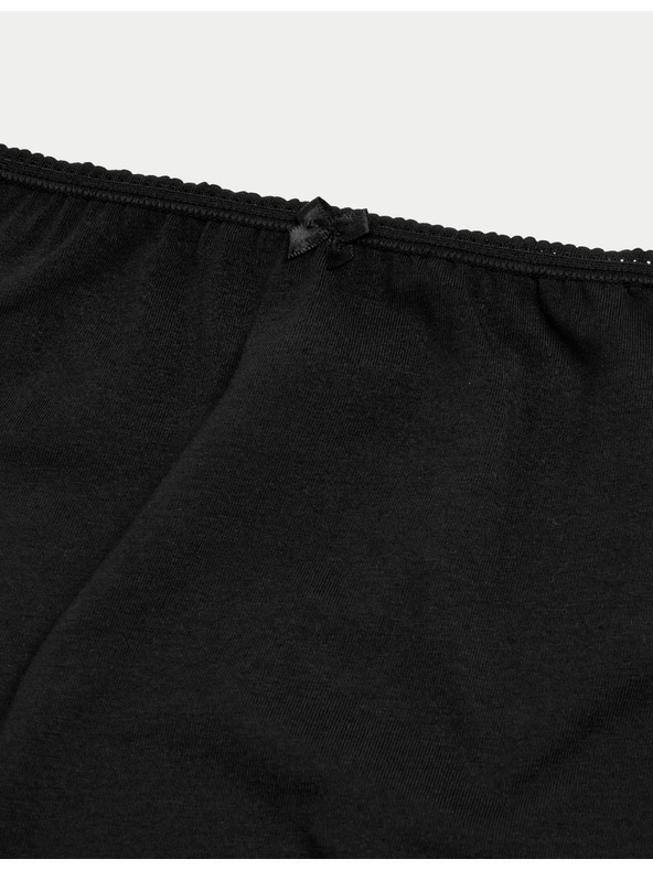 Marks & Spencer Памучни бикини с талия от Lycra®, 5 бр. в опаковка Marks & Spencer черни