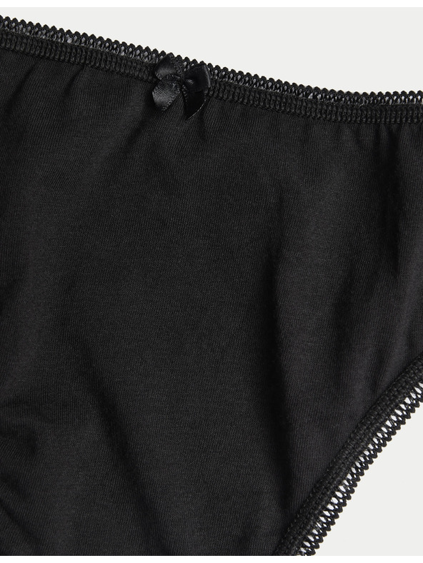 Marks & Spencer Бикини с висока кройка от памук и Lycra®, 5 бр. в опаковка Marks & Spencer черни