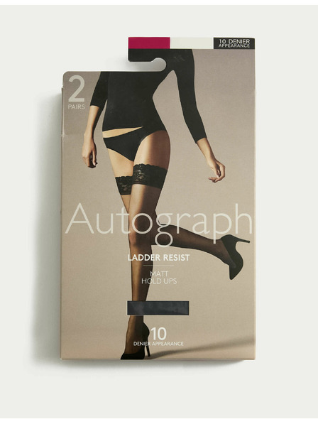 Marks & Spencer Комплект от два чифта матови дамски чорапи от самозалепваща се материя в черно 10 DEN Marks & Spencer