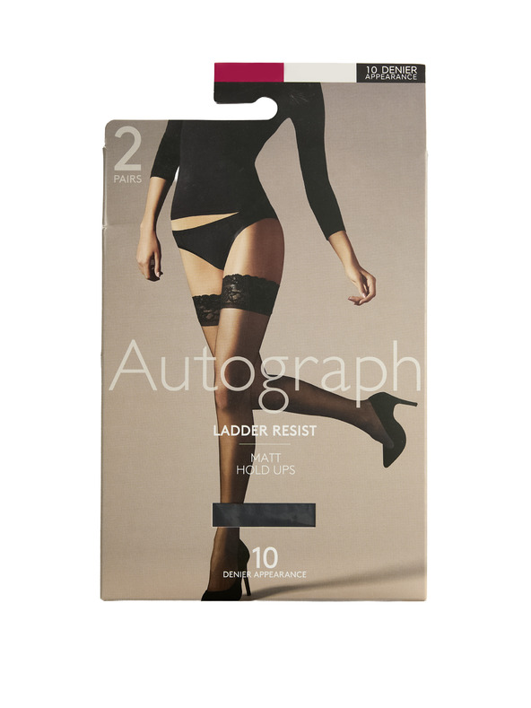 Marks & Spencer Комплект от два чифта матови дамски чорапи от самозалепваща се материя в черно 10 DEN Marks & Spencer