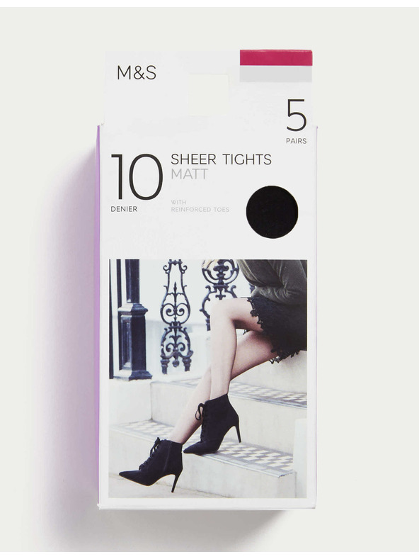 Marks & Spencer Комплект от пет черни дамски чорапогащи Marks & Spencer 10 DEN