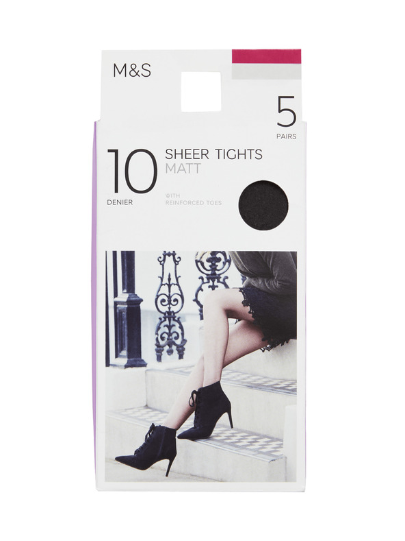 Marks & Spencer Тъмно сив дамски чорапогащник 10 DEN, 5 чифта в опаковка Marks & Spencer