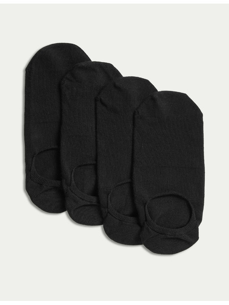 Marks & Spencer Комплект от четири чифта черни дамски чорапи Marks & Spencer Trainer liner low socks