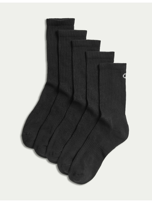Marks & Spencer Комплект от пет чифта дамски чорапи в черно Marks & Spencer