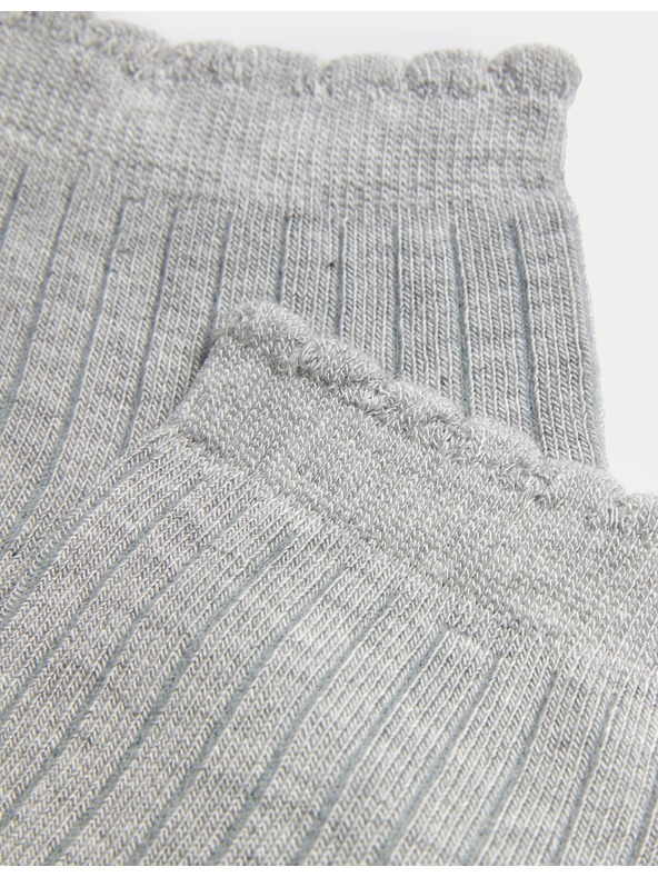 Marks & Spencer 5 чифта безшевни чорапи до глезена Marks & Spencer сиви