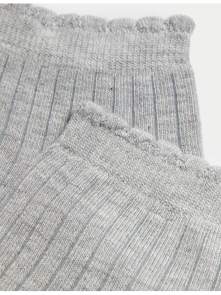 Marks & Spencer 5 чифта безшевни чорапи до глезена Marks & Spencer сиви