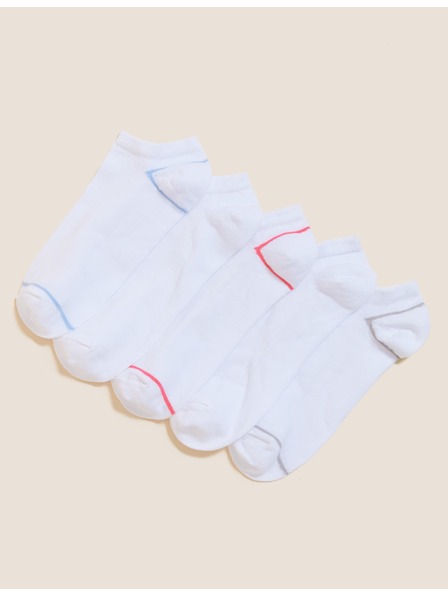 Marks & Spencer Комплект от пет чифта бели дамски чорапи Marks & Spencer