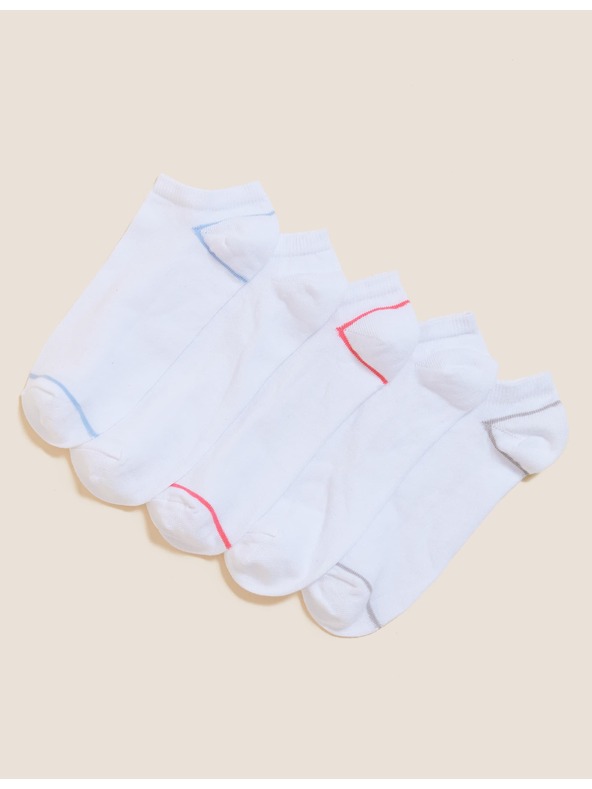 Marks & Spencer Комплект от пет чифта бели дамски чорапи Marks & Spencer