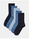 Marks & Spencer Комплект от пет чифта дамски чорапи в синьо Marks & Spencer